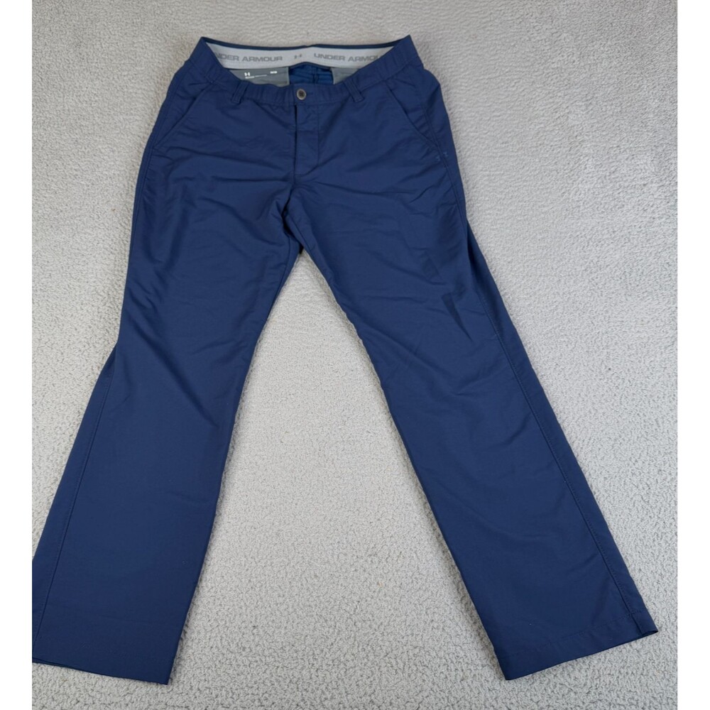 Under Armour Pants Mens 34 x 30 Blue Loose UA Match Play Stretch Grip Waistband